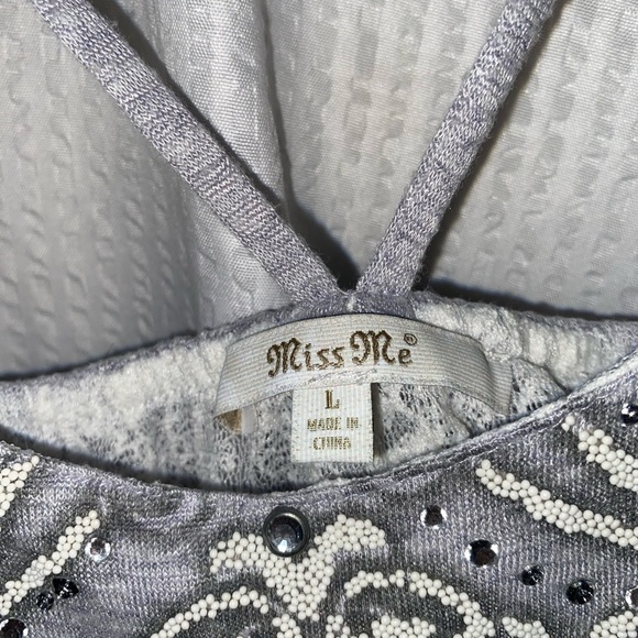 Miss Me Gray Embellished Sleeveless Camisole - Picture 3 of 3